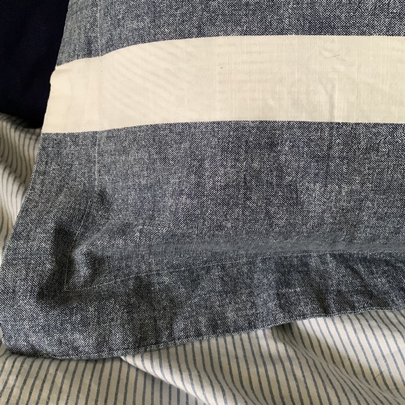 VTG TOMMY HILFIGER Blue Chambray Denim & White Stripe Standard Pillow Sham - Picture 5 of 10